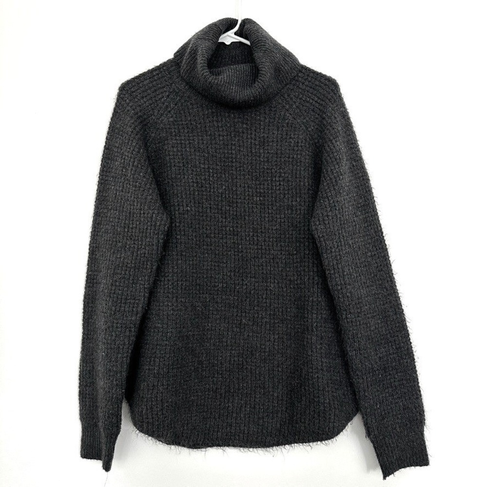 KUHL Sienna Sweater Womens Large Charcoal Gray Waffle Knit Relaxed Fit